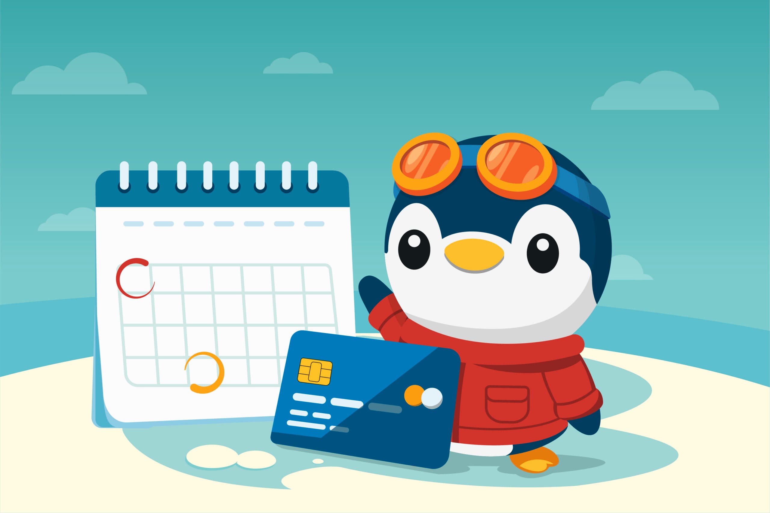 Pin explicando la fecha de corte y fecha de pago de una tarjeta de crédito con calendario ilustrado