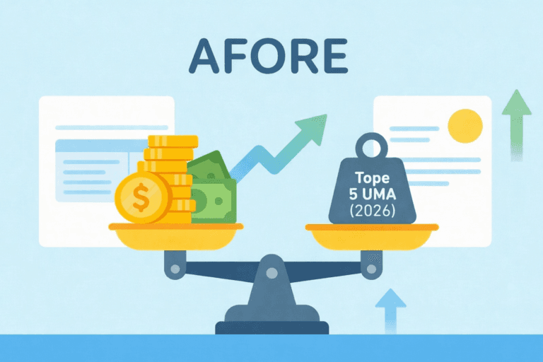 Ilustración del tope deducible de AFORE 2026 equivalente a 5 UMA en México