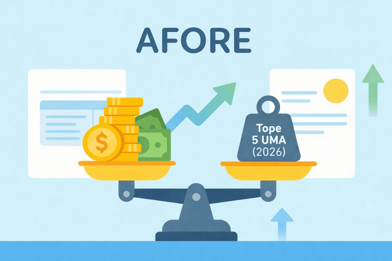 Ilustración del tope deducible de AFORE 2026 equivalente a 5 UMA en México